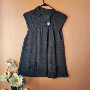 No Boundaries Brown Babydoll Knit Cardigan Sweater size L 11/13